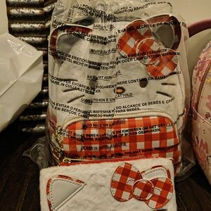 Loungefly Red and White Checkered Backpack Set